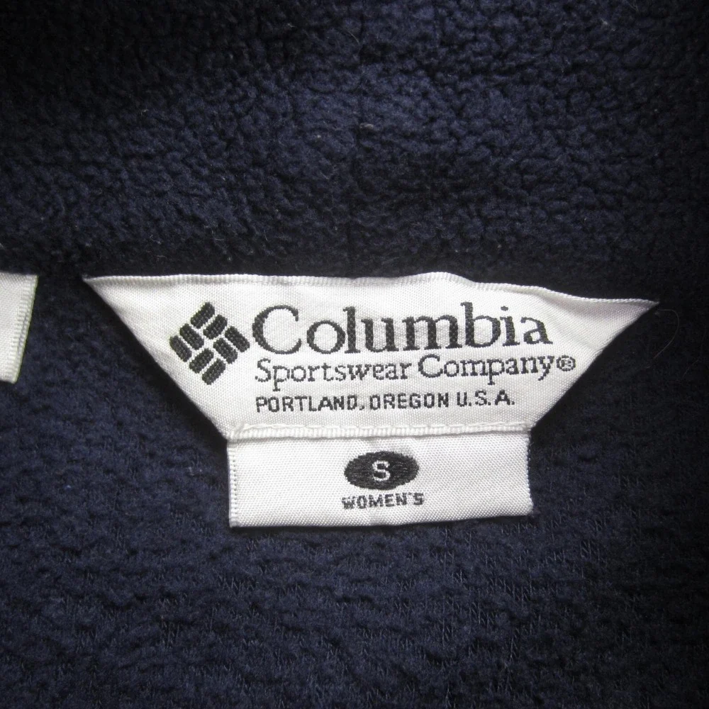 Columbia Sportswear Jacket Womens Small Blue Full Zip Fleece Zip Pockets‎ 90s